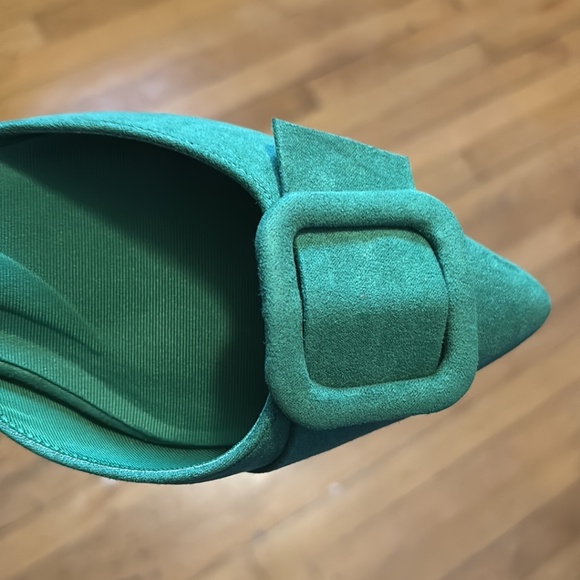 Ann Klein Pointy Toe Slingback Green Shoe - Picture 1 of 6